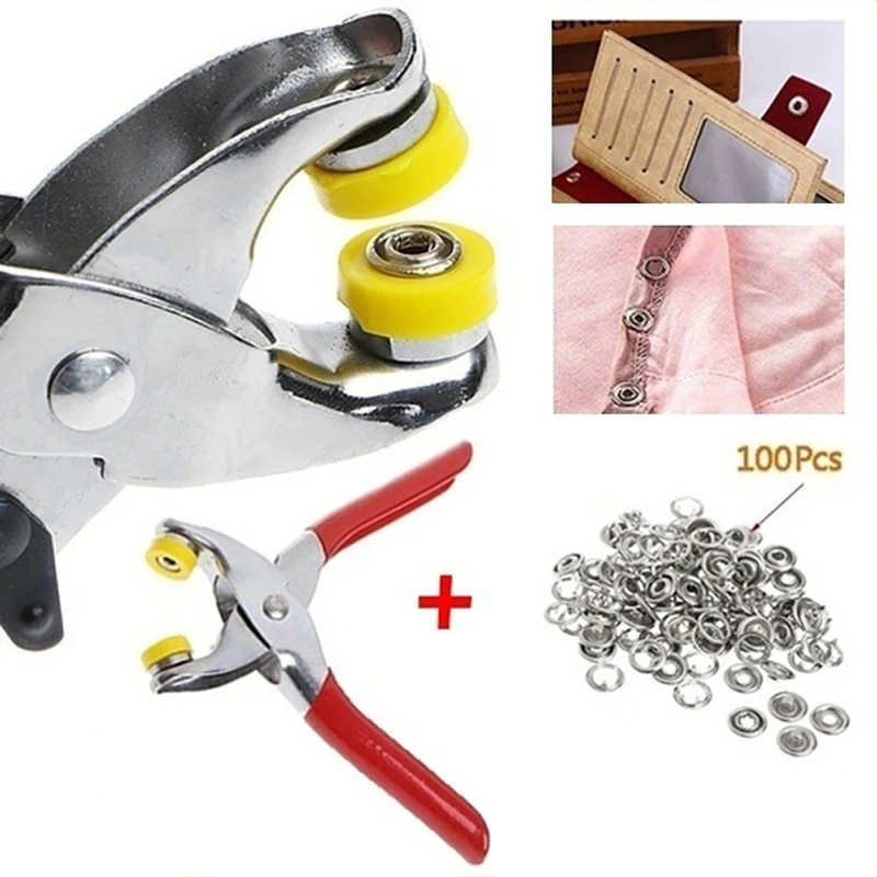 

Набор металлических кнопок Dreamburgh, 9,5 мм, 100 шт., швейные крепеж для рукоделия, плоскогубцы для рукоделия, кнопки для одежды, набор инструментов «сделай сам»