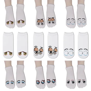 

2020 Hot 3D Printed Foot Cotton Socks Women Art Funny Short Socks Sexy flip flops Print Ladies Low Ankle Socks Women 8S-DW100