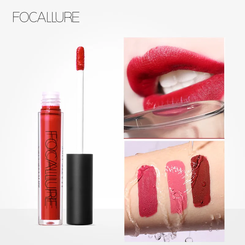 Focallure Matte Lip Gloss Waterproof Sexy Liquid Lipstick Long Lasting Beauty Lipgloss 25 Colors Lips Makeup | Красота и здоровье