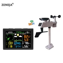 Weather Station with WiFi Wireless Outdoor Sensor Rain Gauge Wind Gauge Thermometer Humidity Professional Weather Forecast