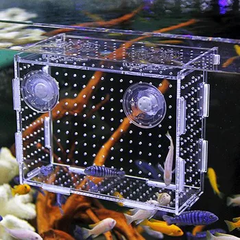 

Hook Fish Tank Aquarium Small Fish Isolation Net Tropical Fish Breeding Box Production Box Acrylic Sucker Case