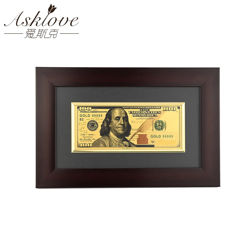 Золотые банкноты США поддельные деньги 100 долларов картины банкнот поддельная