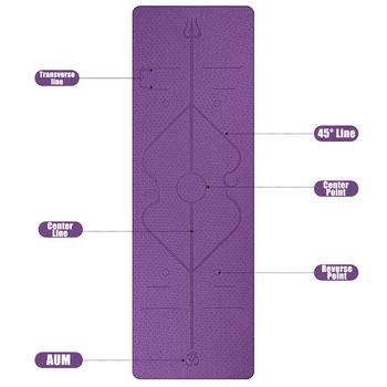 

1830x610x6Mm Tpe Yoga Mat With Position Line Non-Slip Carpet Pad For Beginners Environmentally Friendly Fitness Gymnastics Mat