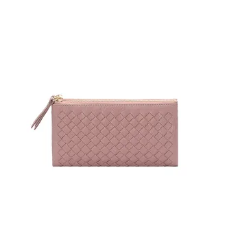 

Women's Bag 2020 New Korean Woven Long Wallet Multifunctional Simple Card Case Coin Purse Document Bag
