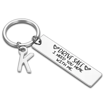 

I Need You Here Keychain Couples Key Chain Drive Safe Lettering A-Z Keyrings Husband Boyfriend Birthday Gift Car Key Chains