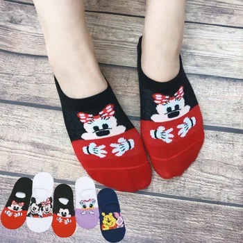 

5 pairs women the new arrival Mickey mouse Donald Duck Cartoon Invisible socks happy funny ankle no show cotton socks