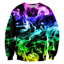 

Mens Casual Sweater Streetwear Colorful Smoke 3D Print Pullover Long Sleeve Round Neck Sweater Blouse Sweatshirts Oversized 4XL