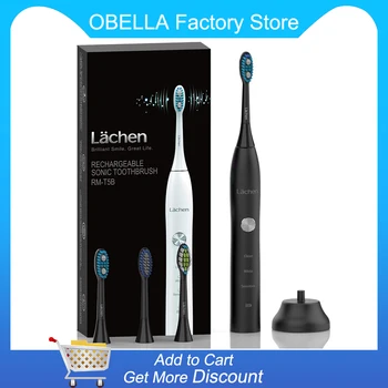 

Lachen RM-T5B Electric Toothbrush Sonic Toothbrush with 4 brush heads and timer 3 modes USB charging 60 days battery life IPX7