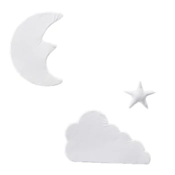 

1 Set Ins Style Moon Cloud Star Kids Play Tent Decoration Tent Props Baby Bed Room Hanging Decor Wall Stickers