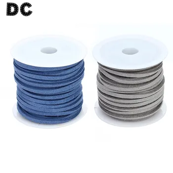 

5 yards/roll x2.7mm Flat Faux Suede Leather Cord Thread For Choker Necklace DIY Jewelry Findings 19 Colors