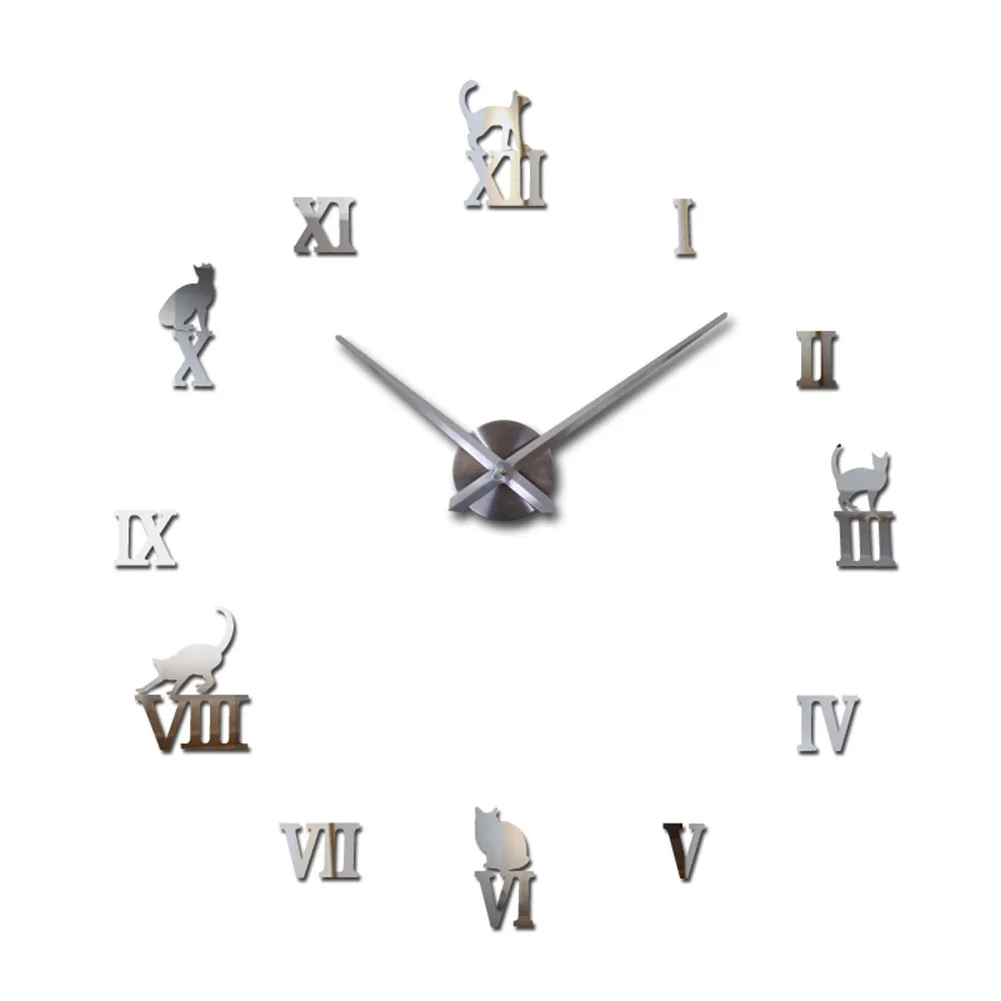 Цифровой EVA декоративный большой дисплей настенные часы модные кварцевые часы для дома 3D зеркало подарок спальня гостиная DIY Круглый