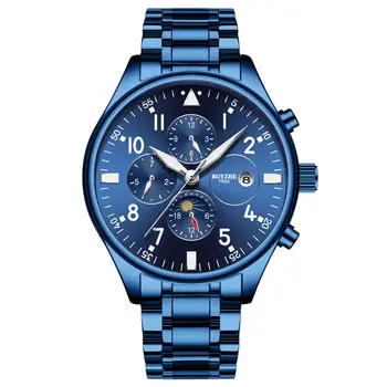 

2019 New Fashion Automatic Mechanical Watch Men Luxury Watch Calendar Male Watches Blue Classic Steel Clock Waterproof Luminous