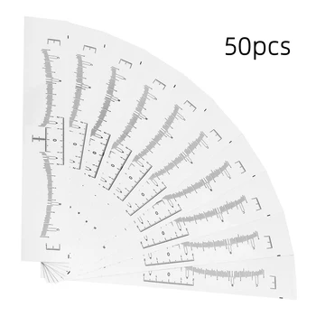 

50PCS Eyebrow Ruler Stickers Makeup Tool Disposable Adhesive Eyebrow Microblading Measuring Positioning Ruler for Eyebrow Tattoo