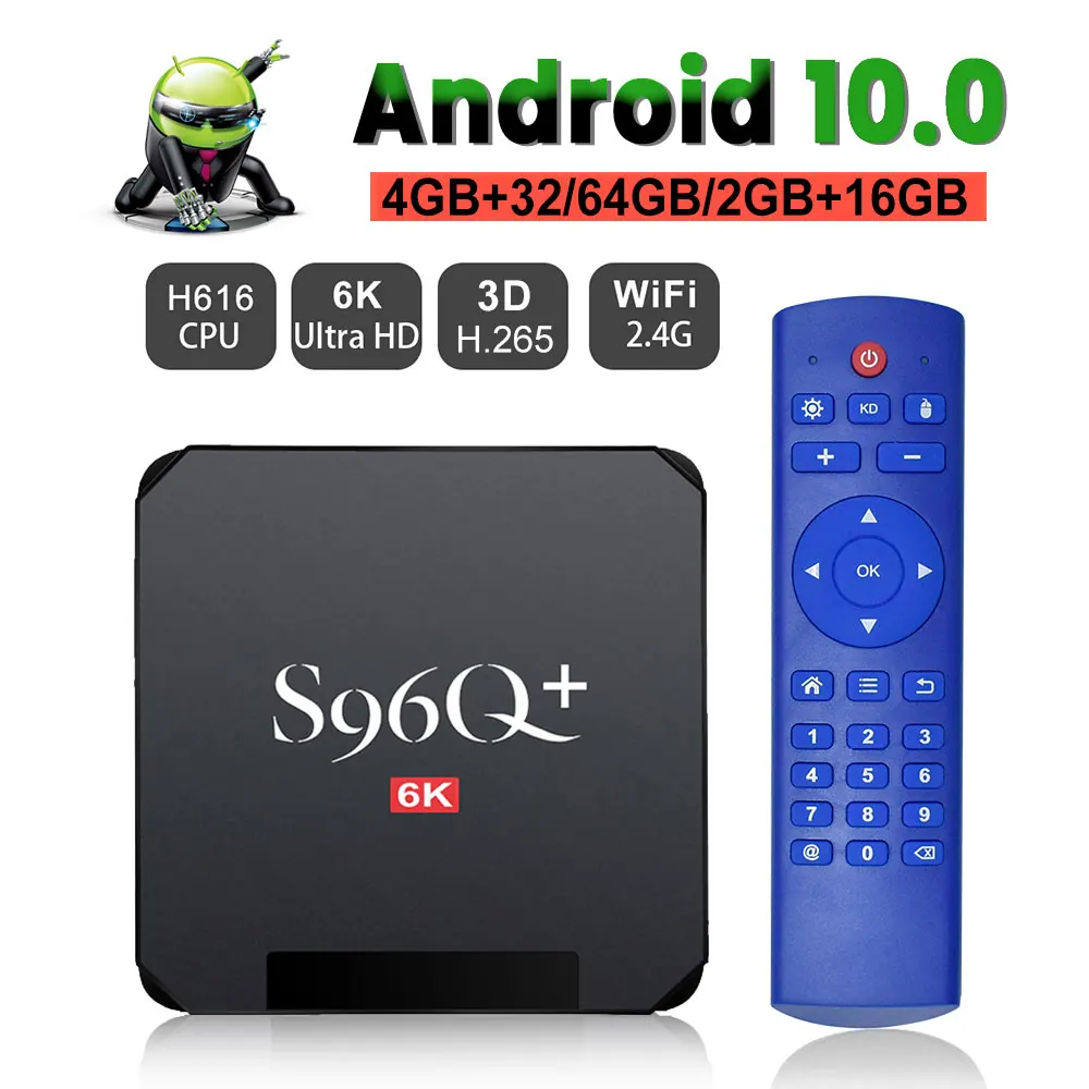 Android 10 Tv Box 64gb | 96q Tv Box Android 10 | Allwinner H616 Tv Box -  S96q Plus Smart - Aliexpress