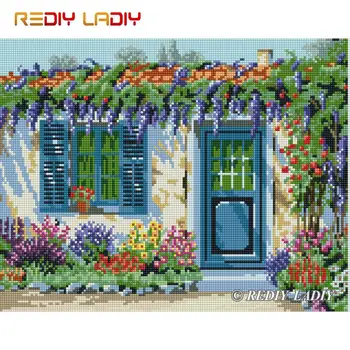 

High Quality Diamond Painting Flowering Home Full Round Diamond Embroidery Beaded Cross Stitch Pixel Mosaic Pattern Home Decor