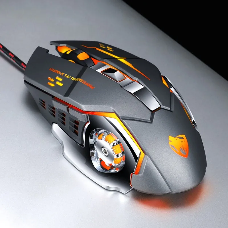 USB Проводная компьютерная игровая мышь Механическая игровая проводная мышь Esports компьютер 7 цветов дыхательный свет 3200 точек/дюйм