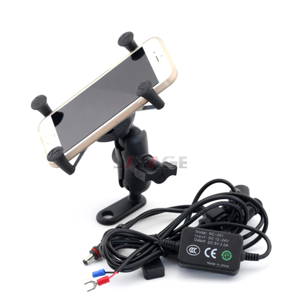 

Phone Holder USB Charger For YAMAHA XT660 R/X/Z XT660R XT660X XT1200Z V-MAX 1700 Motorcycle GPS Navigation Bracket X-Grip