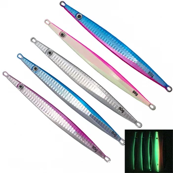 

Fast Sinking 5pcs 80g 100g 120g 150g200g 300g Big Jigs Lure Hard Metal Lead Fishing Lure Long Cast High Speed Fishing Tackle