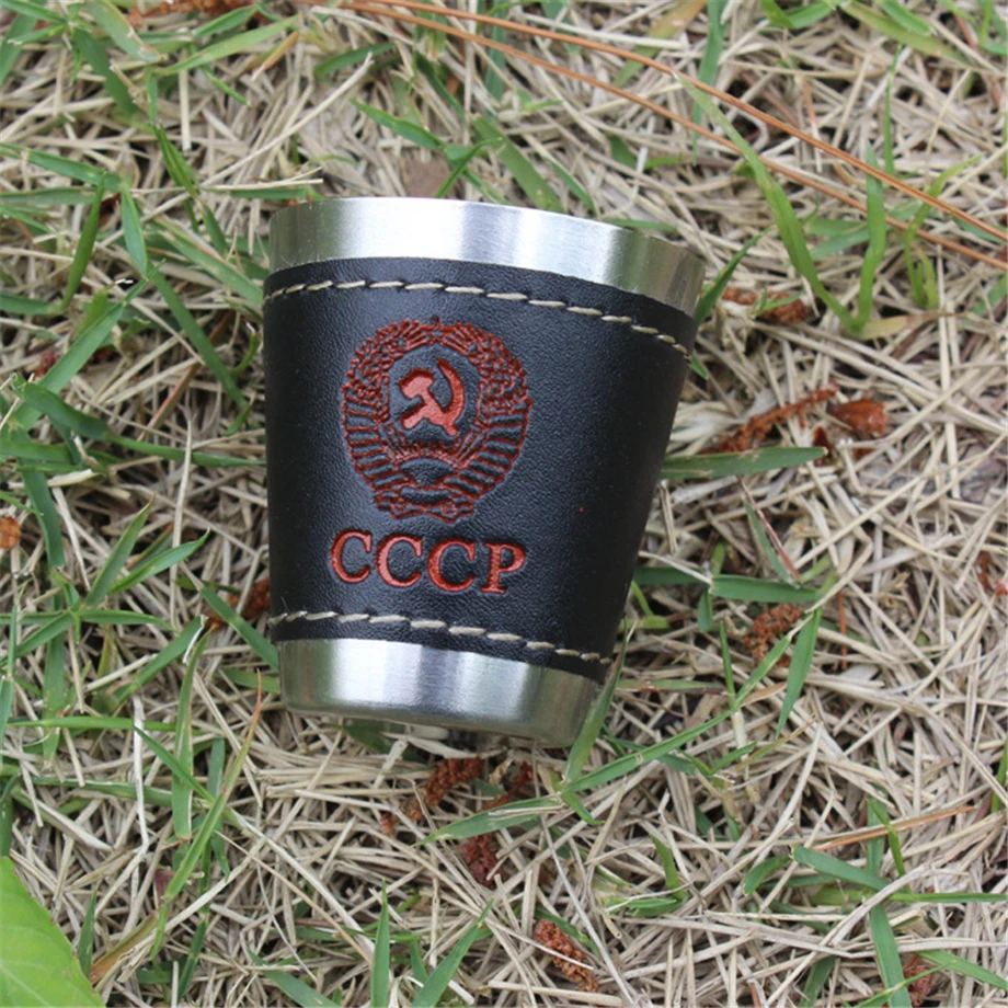 50 компл./лот 4 шт./компл. полированное Вино Кубок выстрел Стекло 30 мл 1oz Нержавеющая сталь Портативный кружка кожаная сумка комплект Кофе стакан