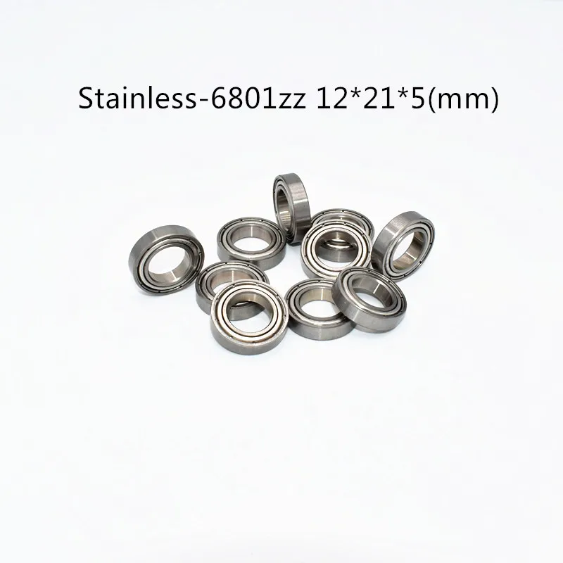 Stainless steel bearing S6801ZZ 10 Pieces 12*21*5(mm) free shipping