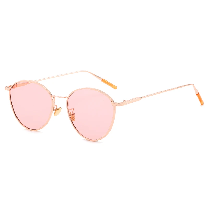 SHAUNA, Новое поступление, модные женские и мужские негабаритные солнцезащитные очки Cateye, трендовая металлическая оправа, тонированные линзы, летние стили, зеленые, розовые очки - Цвет линз: Rose Golden Pink