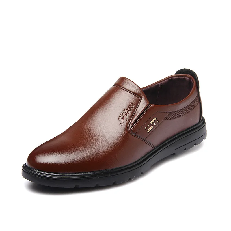 

Pop Arrival Men Slip On Leather Shoes Solid Color Business Flat Loafer Shoes Top Quality Men Formal Shoes yuj89