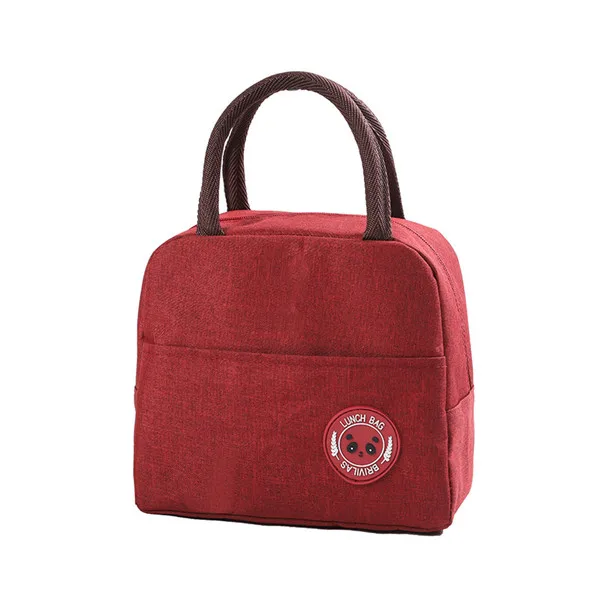 Портативный свежий хранения сумка для обеда мешок термоизолированная охлаждающая контейнер для хранения Модные женские дети пикника еда Icepack Box - Цвет: A-Wine Red