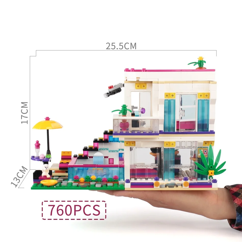 Pаспродажа 760 шт Pop Star Livi s House строительные блоки, совместимые Legoinglys друзья для девочек фигурки кирпичи развивающие игрушки для детей