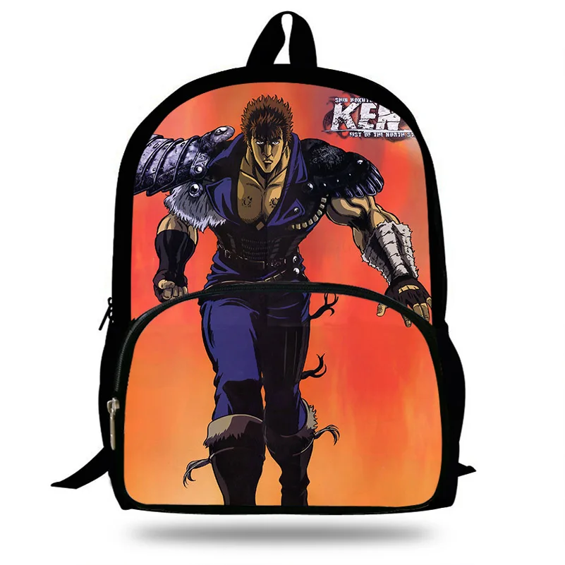 

16-Inch Hokuto No Ken Print Backpack For Teenage Girls Cartoon Kenshiro Backpack Children School Bag Boys Mochlia