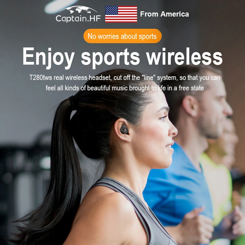 US Captain Waterproof Sport Wireless Bluetooth