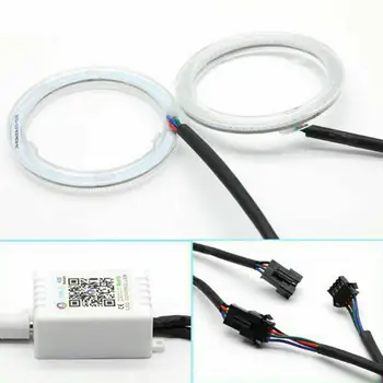

Angel Eyes Bluetooth APP Control RGB Halo Rings COB Shell PVC Car Driving Auto Signal Headlight Led 60-70-80-90-95-100-110- P3F9