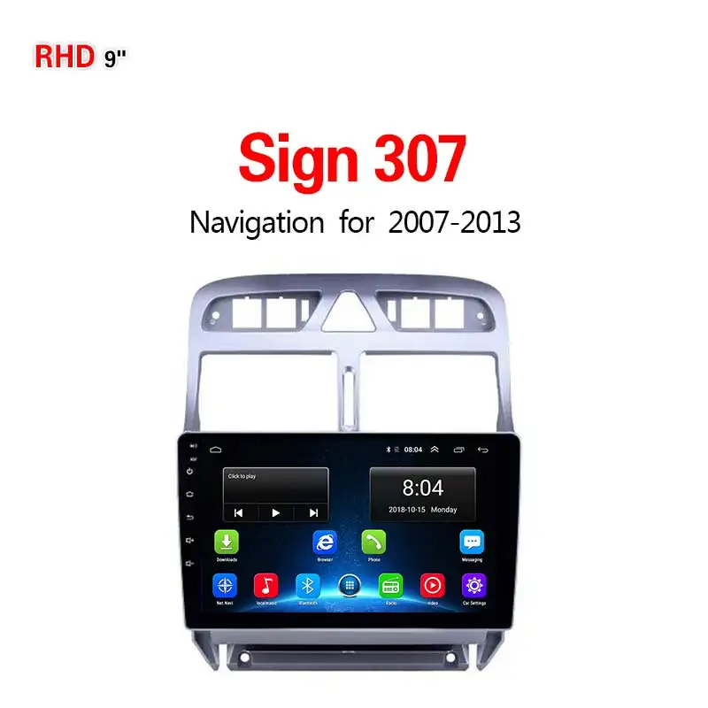 Lionet gps-навигация для автомобиля знак 307 2007-2013 9 дюймов RP1004X - Размер экрана, дюймов: 4G2G32G