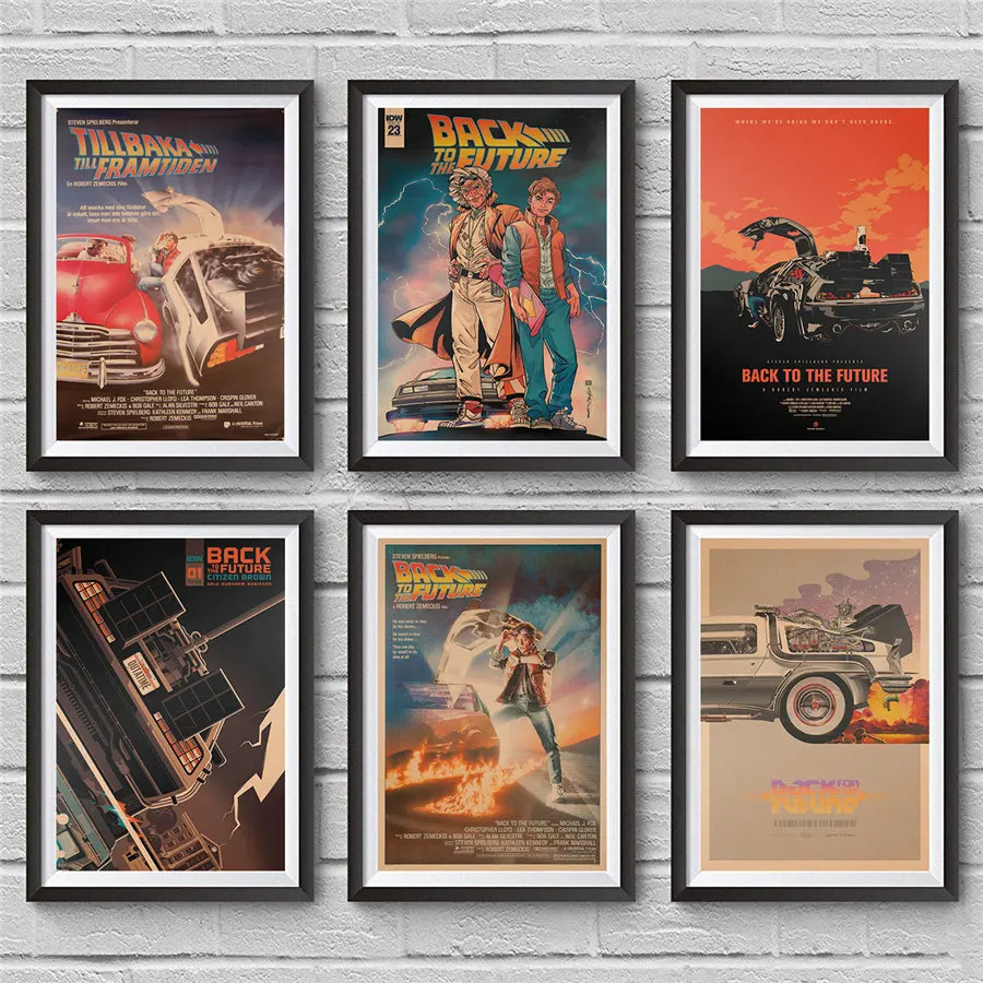 

Back to the Future Antique Print Drawing Vintage Movie Poster Wall Sticker Picture Retro Painting Pub Cafe Bar Decoration42x30cm