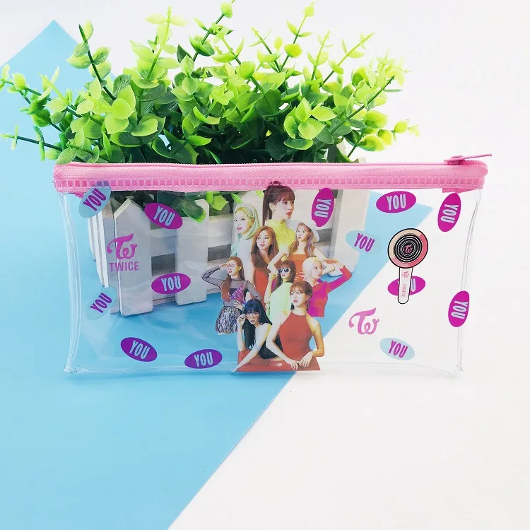 Kpop сумка Bangtan для мальчиков, чехол-карандаш, сумка Дважды EXO, семнадцать цветов, цветная косметичка, чехол-карандаш, ПВХ, сумка для канцелярских принадлежностей - Цвет: TWICE