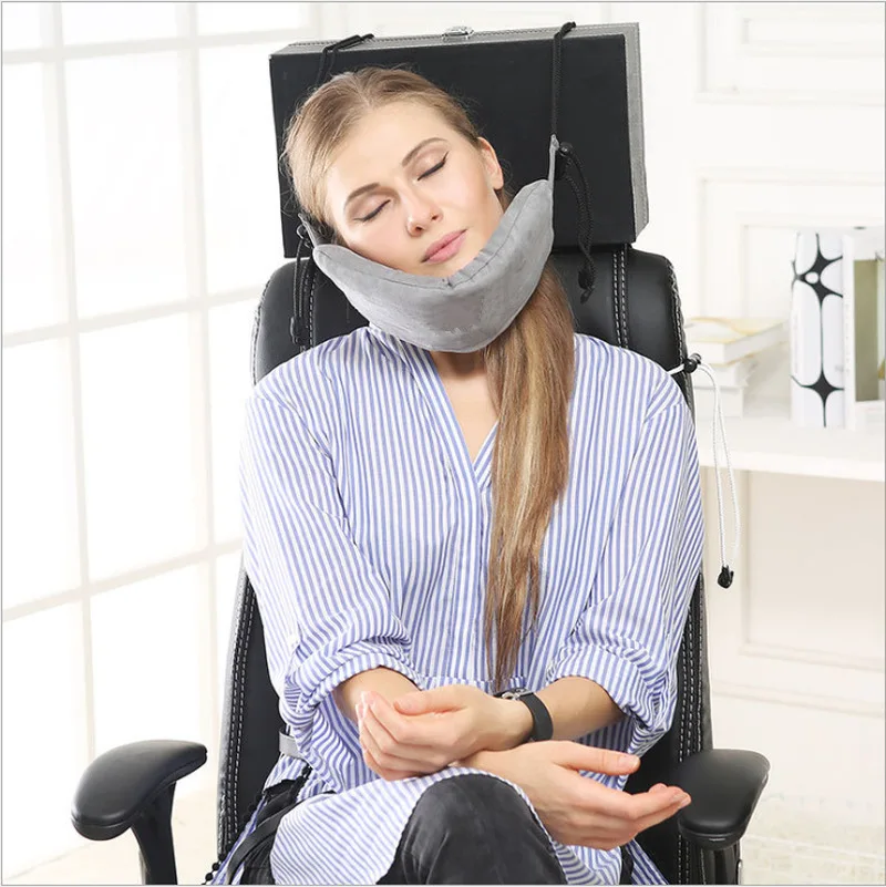 

New Memory Foam Travel Pillow for Airplane Inflatable Neck Pillow Travel Accessories Comfortable Pillows for Sleep Home Textile