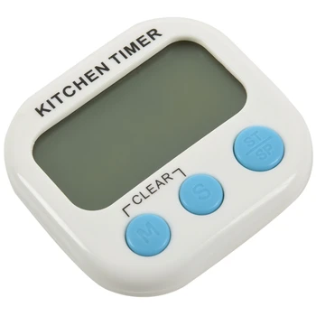 

New Magnetic Digital Kitchen Timer with Large LCD Display White + Blue