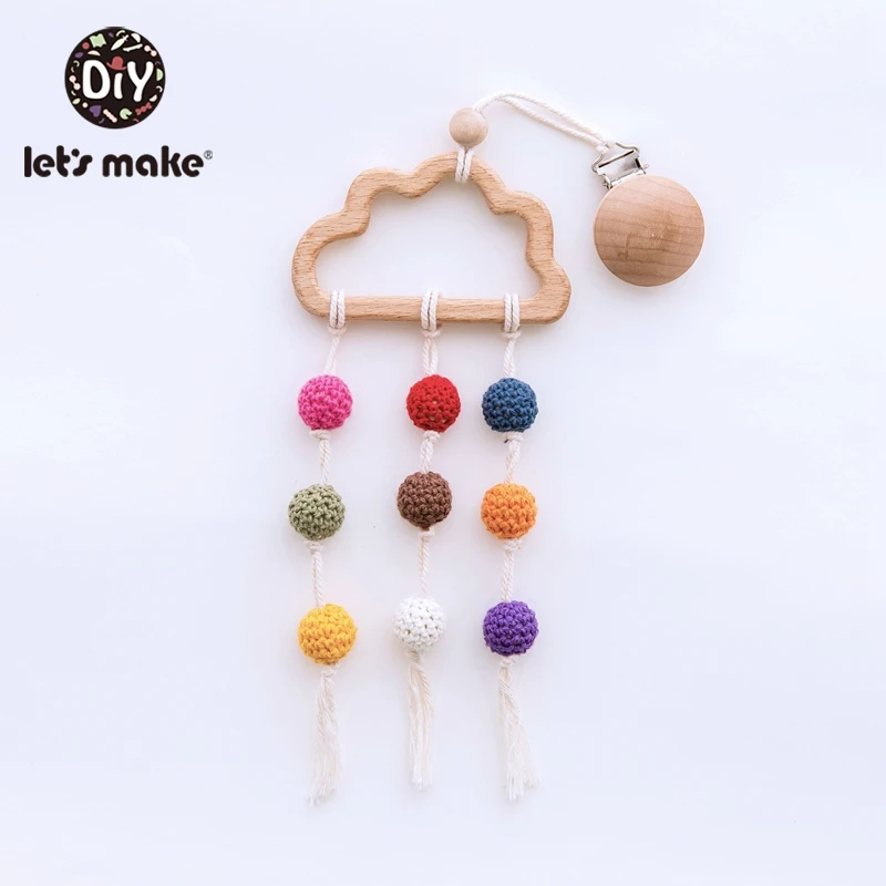 Let'S Make 1 шт. деревянная детская погремушка, игрушки для новорожденных, детская кровать, подвесные погремушки, игрушки для малышей, Мобильная Музыка, детские игрушки 0-12 месяцев - Цвет: rainbow