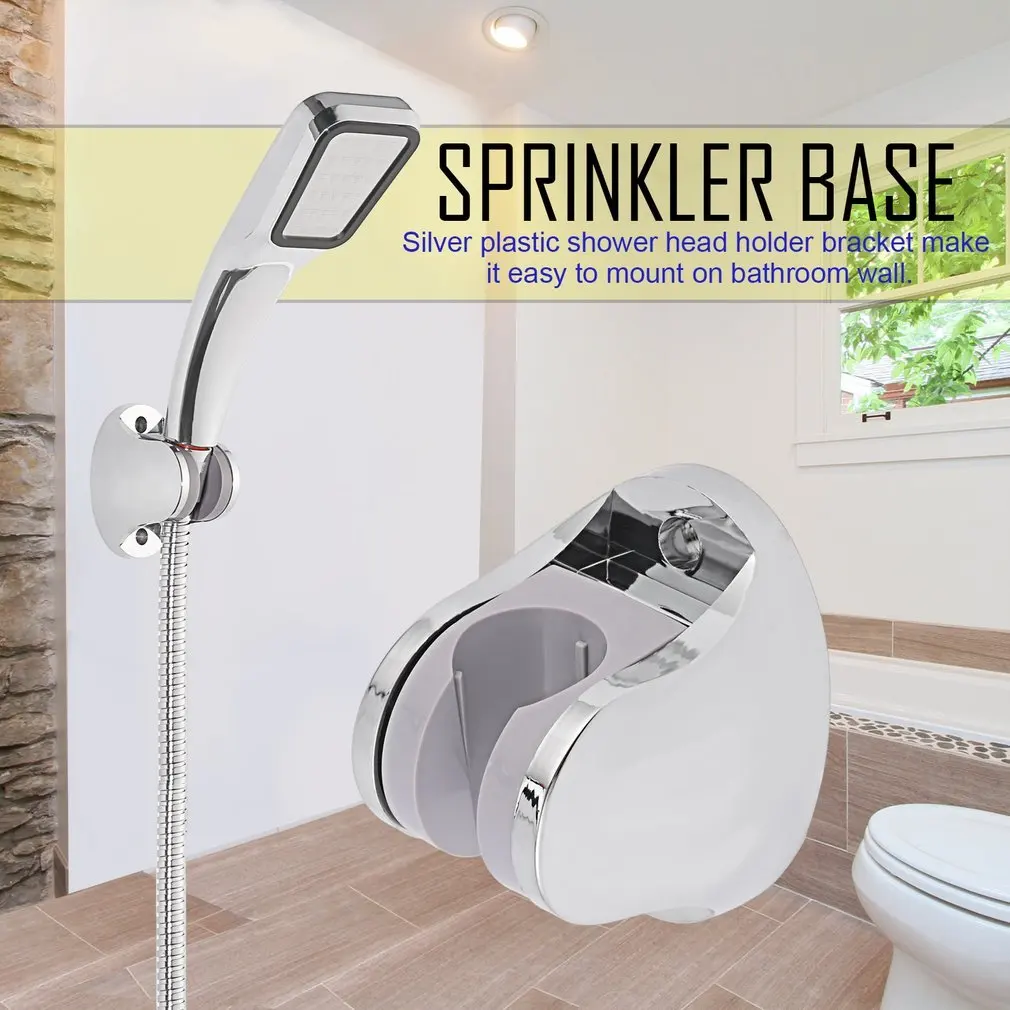 sahnah Handheld Shower Spray Head Holder Bracket Bathroom Wall Mount Silver Plastic Adjustable Cradle Bathroom Shower Bracket 