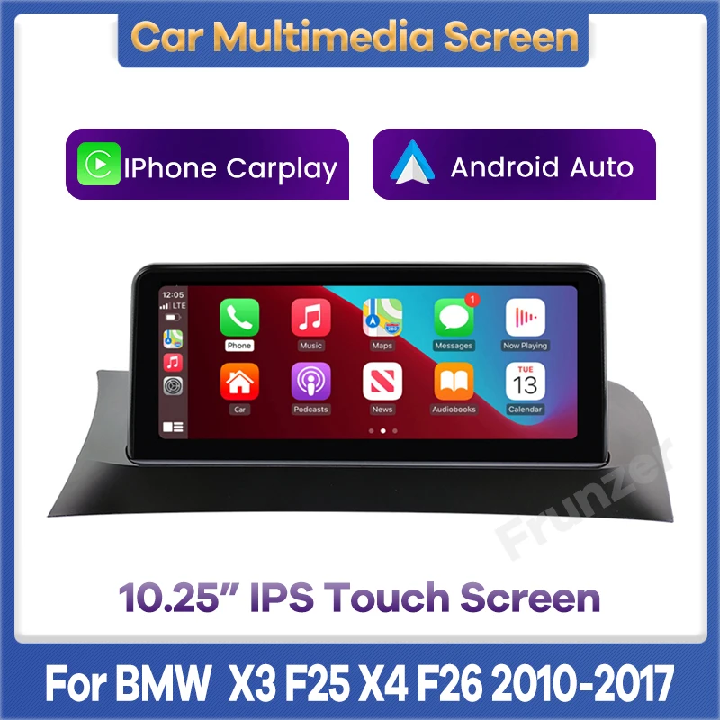 Автомобильный мультимедийный экран Apple CarPlay 10 25 дюйма Android для BMW X3 F25 X4 F26 CIC NBT IPhone IOS