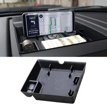 

Dash Center Console Table Storage Tray Instrument Organizer ABS Black Materials Anti-Slip Rubber Pad for Ford F150 (2015-2019)