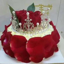 INS онлайн Стиль Знаменитостей Железный кусок Algam-Star стиль цветок жемчуг полукруг Корона торт Декоративная Корона