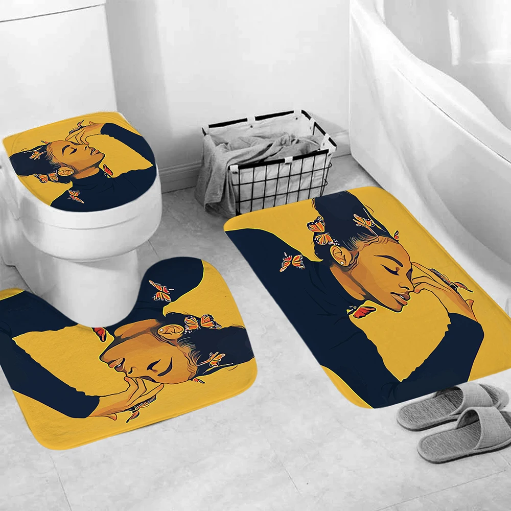 Swag модная африканская американская Женская занавеска для душа и ковер в