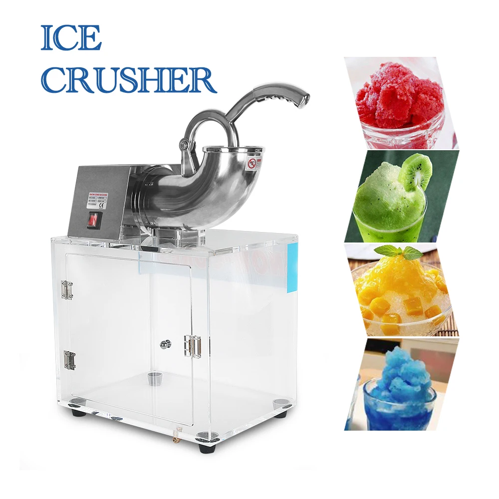 ITOP 200W Ice Crusher Shaver Machine Electric Snow Cone Maker Stainless Steel Blade Shaved Ice Machine 180kgs/h