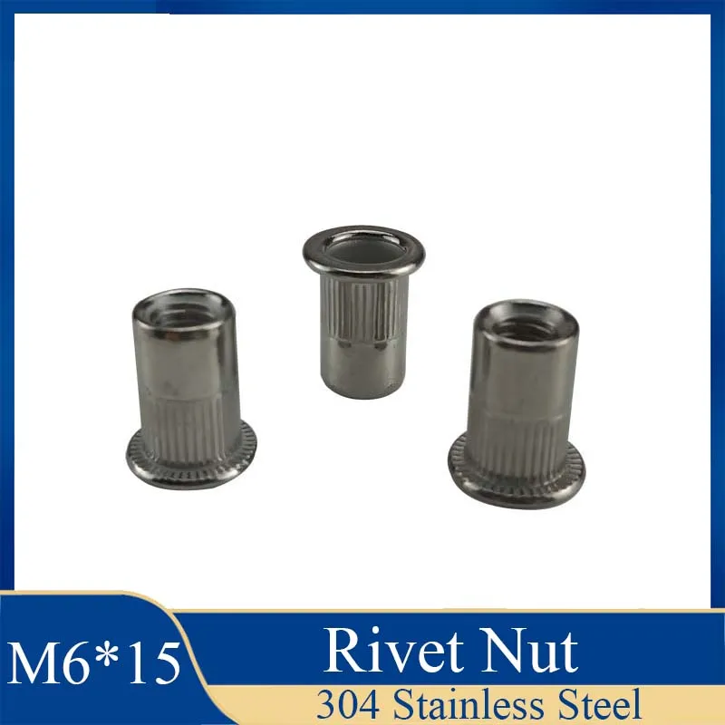 

1Pcs M6*15 Rivet Nuts Rivnuts Blindnuts Nutserts Nuts Insert Rivet