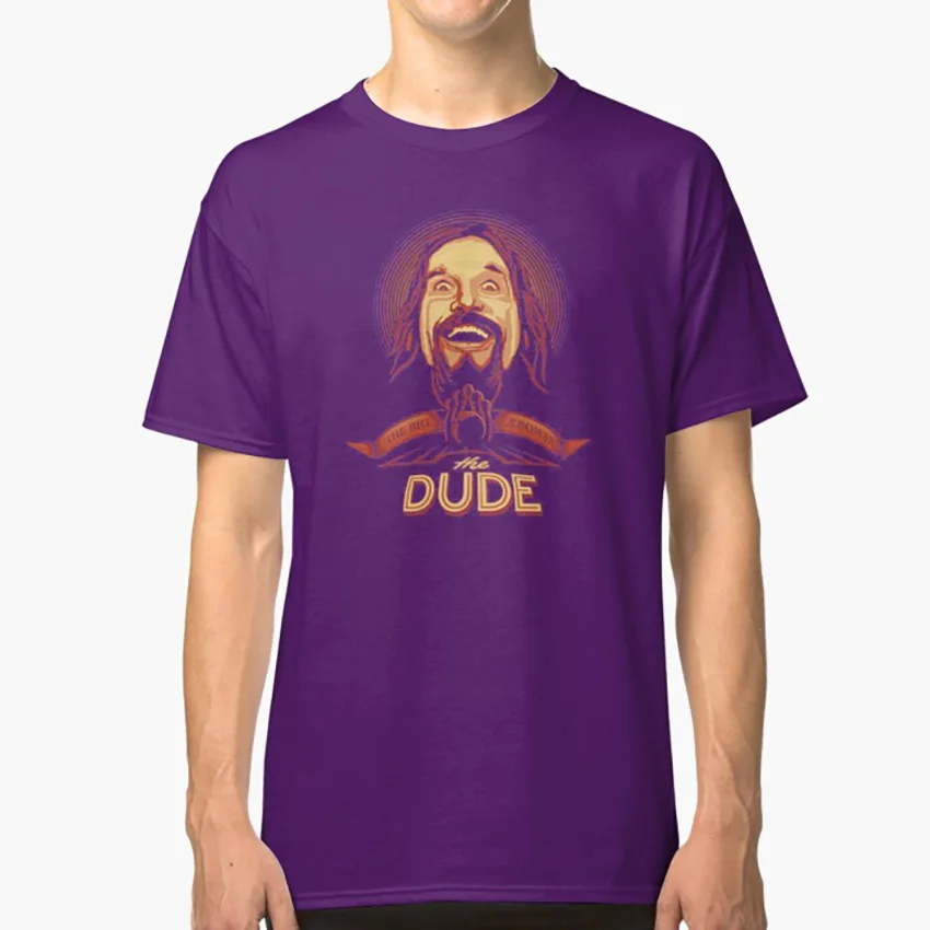 Футболка с надписью The Dude big Lebowski футболка dude the lebowski el gran nota jeff bridges | Мужская одежда