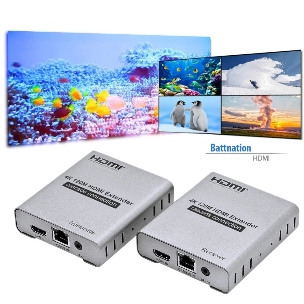 4K HD HDMI удлинитель 120 м HDMI Ethernet кабель передачи 4K HD сетевой усилитель сигнала удлинитель с ИК инфракрасный светодиодный светильник