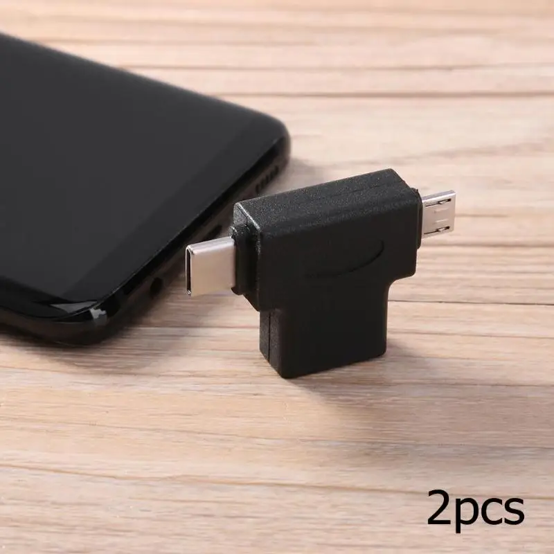 2 шт. 2-в-1 OTG USB 3,0 Тип-C Mirco usb конвертер USB C Mrico usb мужского и женского пола USB3.0 для samsung huawei Letv Macbook