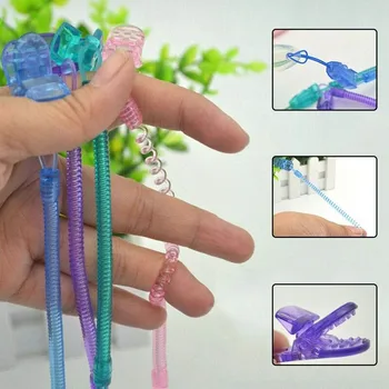 

5pcs Baby Toddler Pacifier Spring Soother with Nipple Clip Chain Holder FJ88