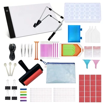 

Painting Tools and Accessories Set with Lamp Pad Suitable for Diamond Painting and Box Suitable Adults or Children