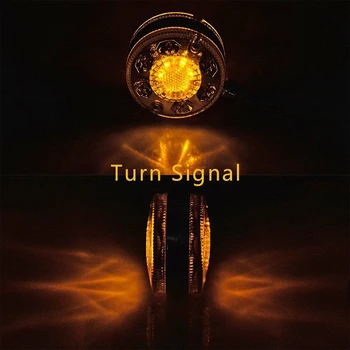 

Shell Turn Signal Lamps Pedestal Brake ABS PC lens Super Bright White+Amber+Red